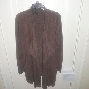 Barefoot Dreams: Brown Cozy Chic Lite Open Cardigan Sweater - Women's Size Small